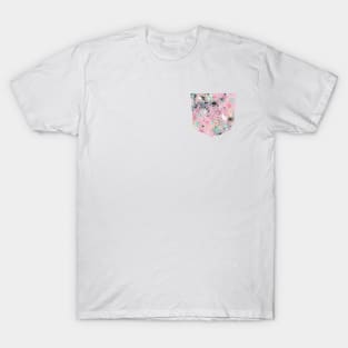 Pocket - INK SPLATTER DUST PINK PASTEL T-Shirt